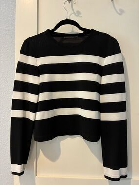 Calvin Klein Black Ribbed Crewneck Top
